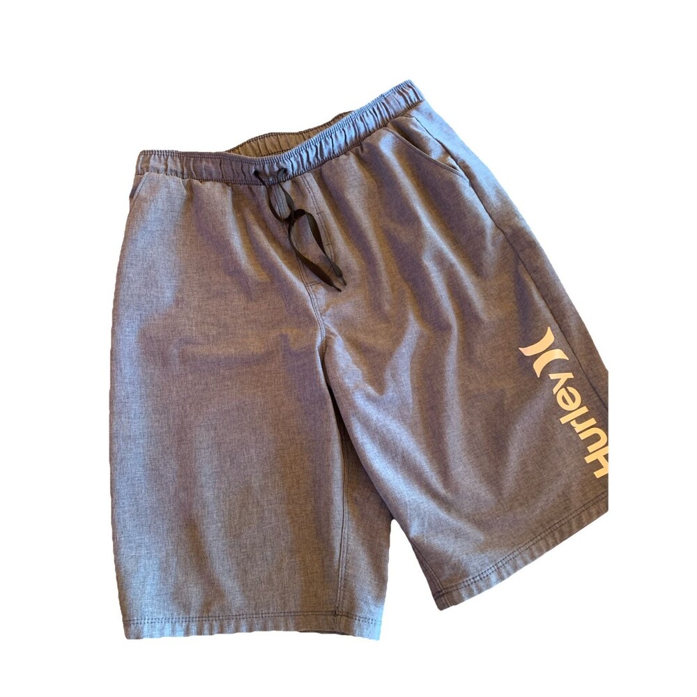 Hurley Boys Sz 18/20 Swimsuit Swim Trunks Drawstring Elastic Waist Blue Surf